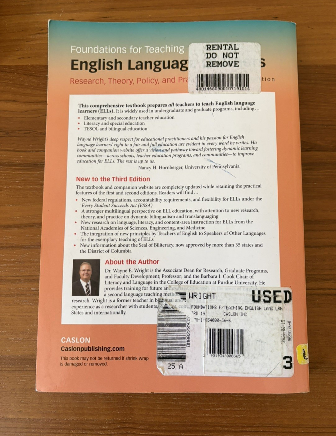 Foundations for Teaching English Language Learners 3rd Ed. by Wayne E. Wright