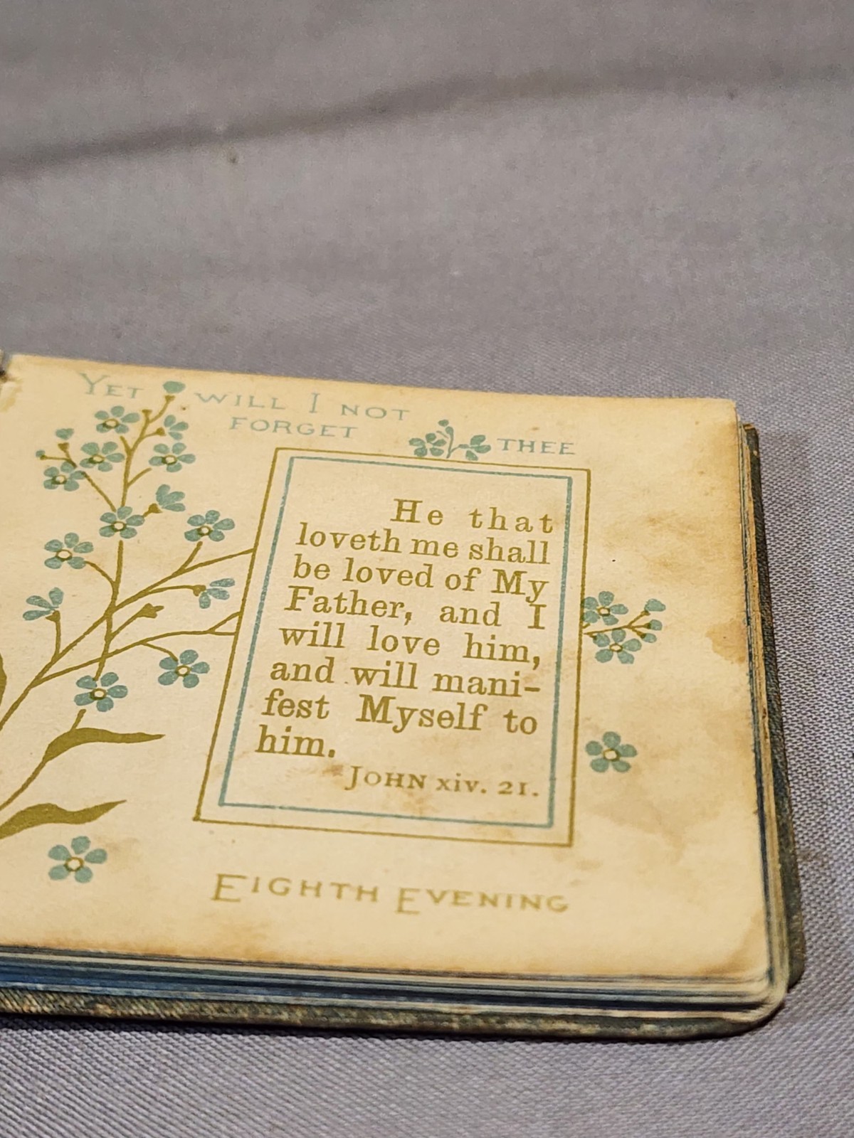 Antique 1900&rsquo;s Bible Forget-Me-Nots By Morning & Night Watches Mini Book