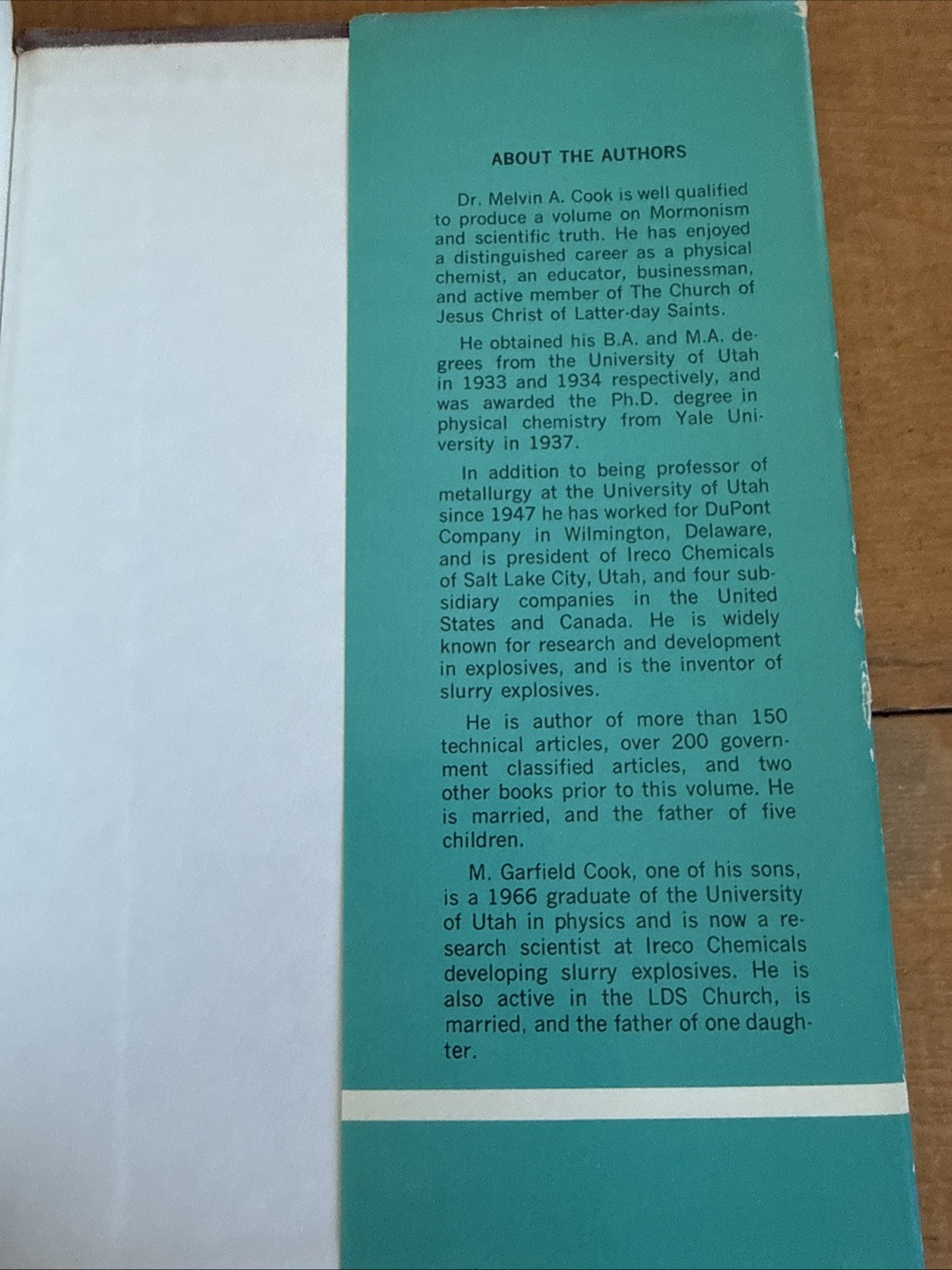 Science And Mormonism: Correlations, Conflicts and Conciliations Cook 1967 HBDJ