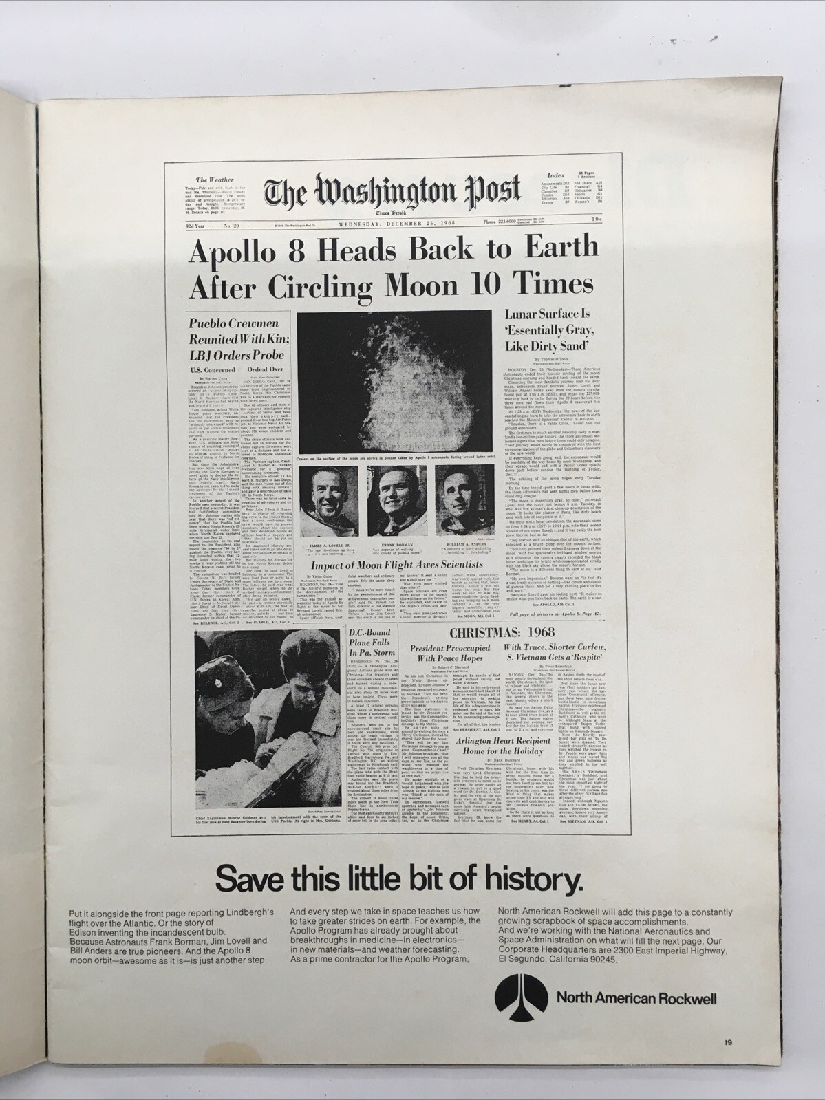 Life Magazine, January 10, 1969, Apollo 8 The Incredible Year Issue, 102 Pages