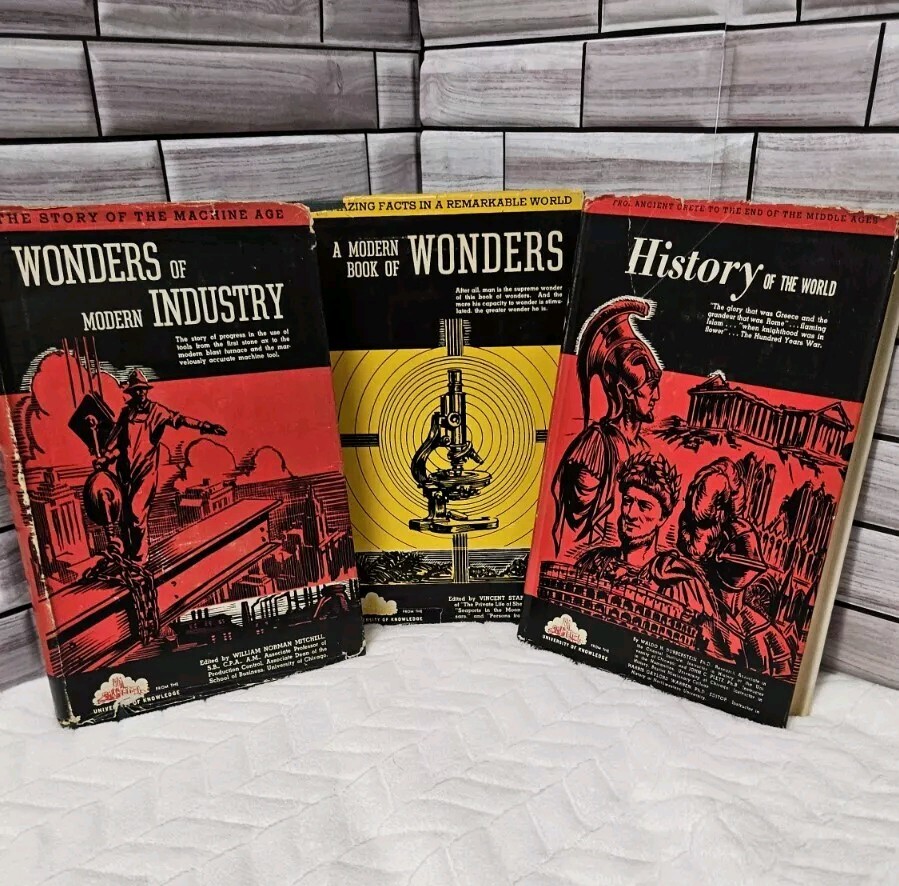 Lot Of 3 The Wonder Books University of Knowledge Modern Industry History 1941