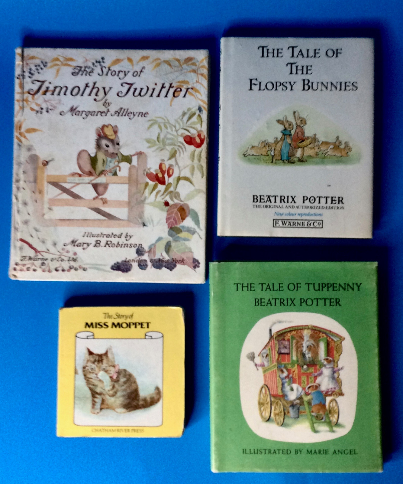 Vintage Beatrix Potter & M. Alleyne Book Lot, 4 Books w/Bonus Mini Board Book