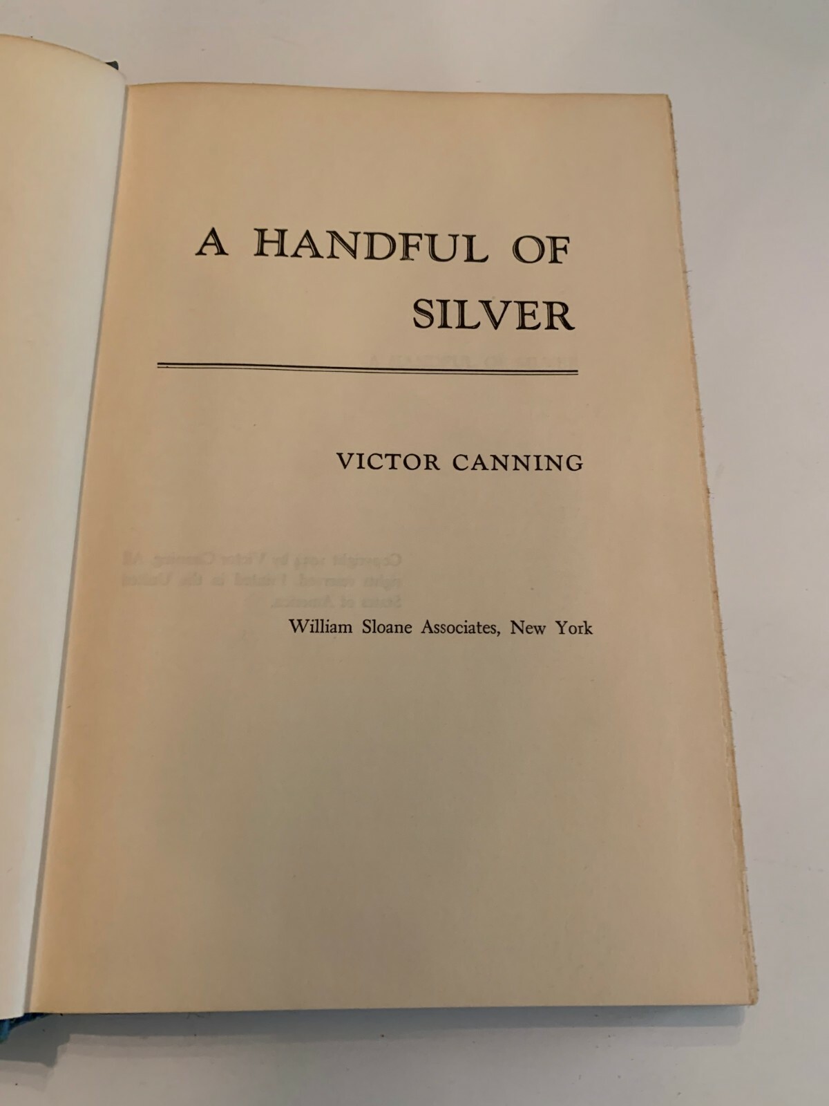 1954 A Handful Of Silver by Victor Canning Hardcover With Dust Jacket