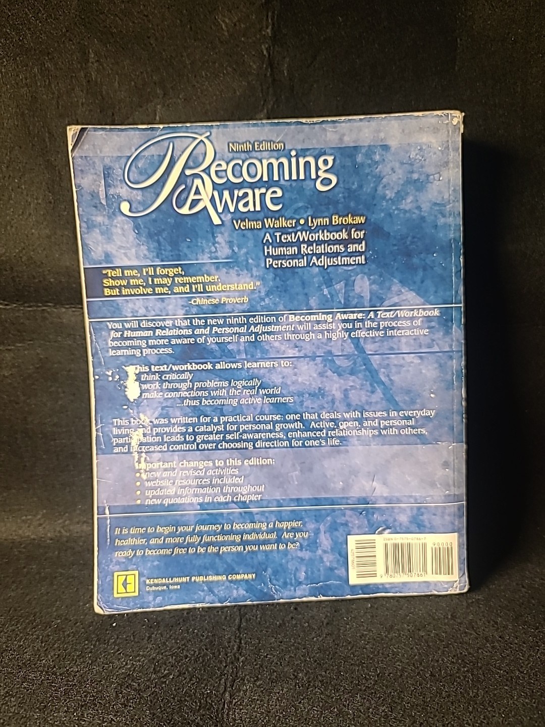 Becoming Aware 9th Edition Velma Walker Lynn Brokaw Psychology Workbook