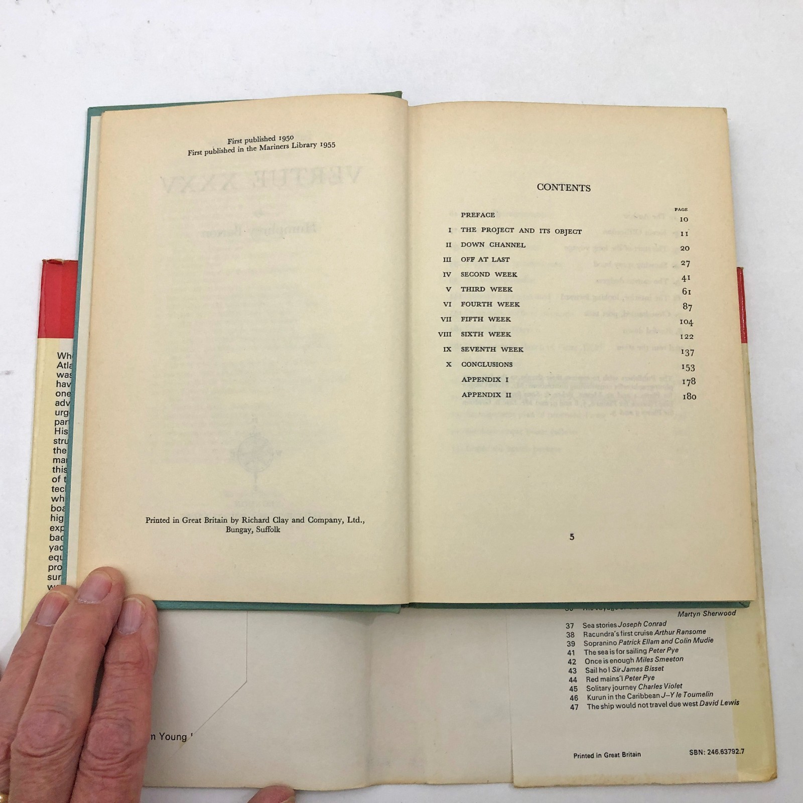 Vertue XXXV HBDC Mariners Library 1955 First Edition Humphrey Barton 180 pages