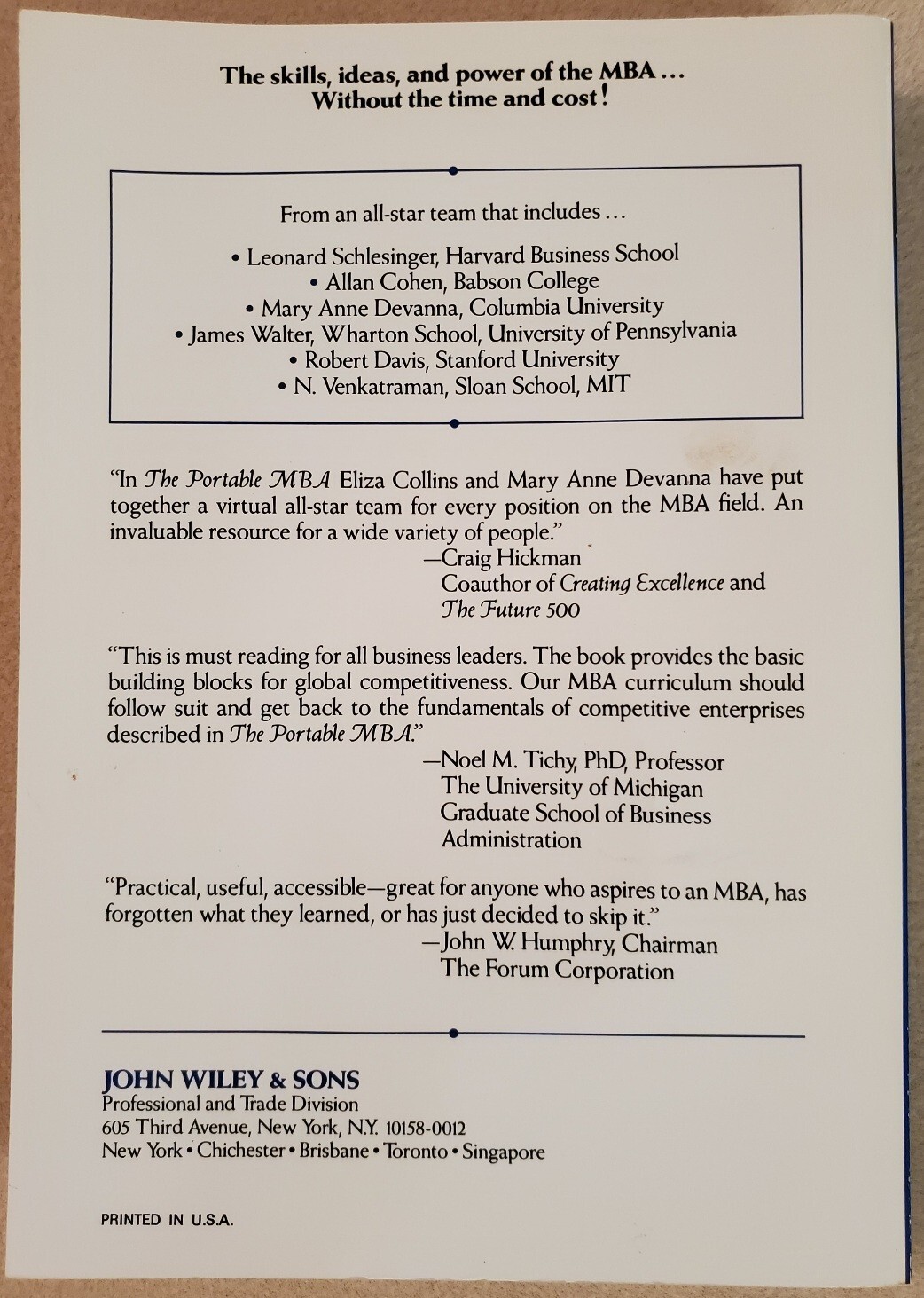 The Portable MBA