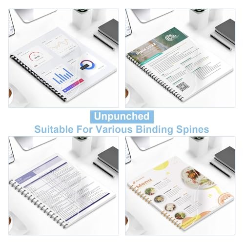120 Pack Binding Covers and Backs Set, 8.5×11 Inches, binding covers & backs