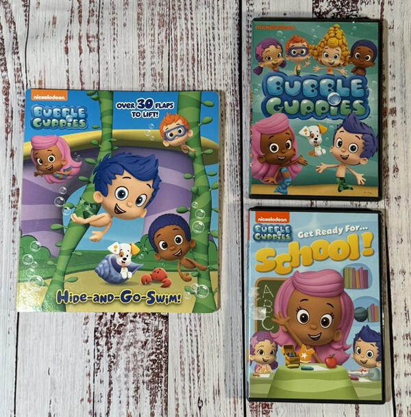 Nickelodeon Bubble Guppies Lift the Flap Book & 2 DVD&rsquo;s Get Ready For School