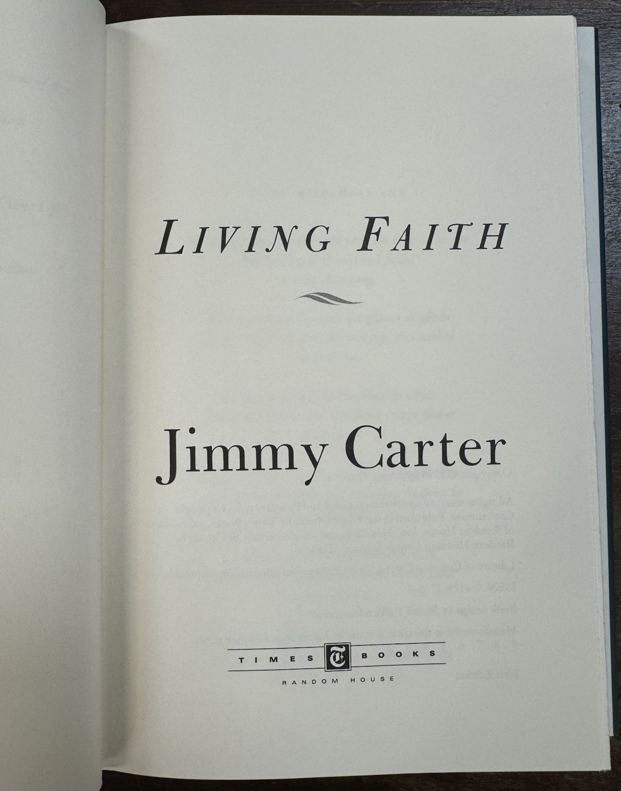Living Faith By Jimmy Carter SIGNED 1st Edition w/ DJ