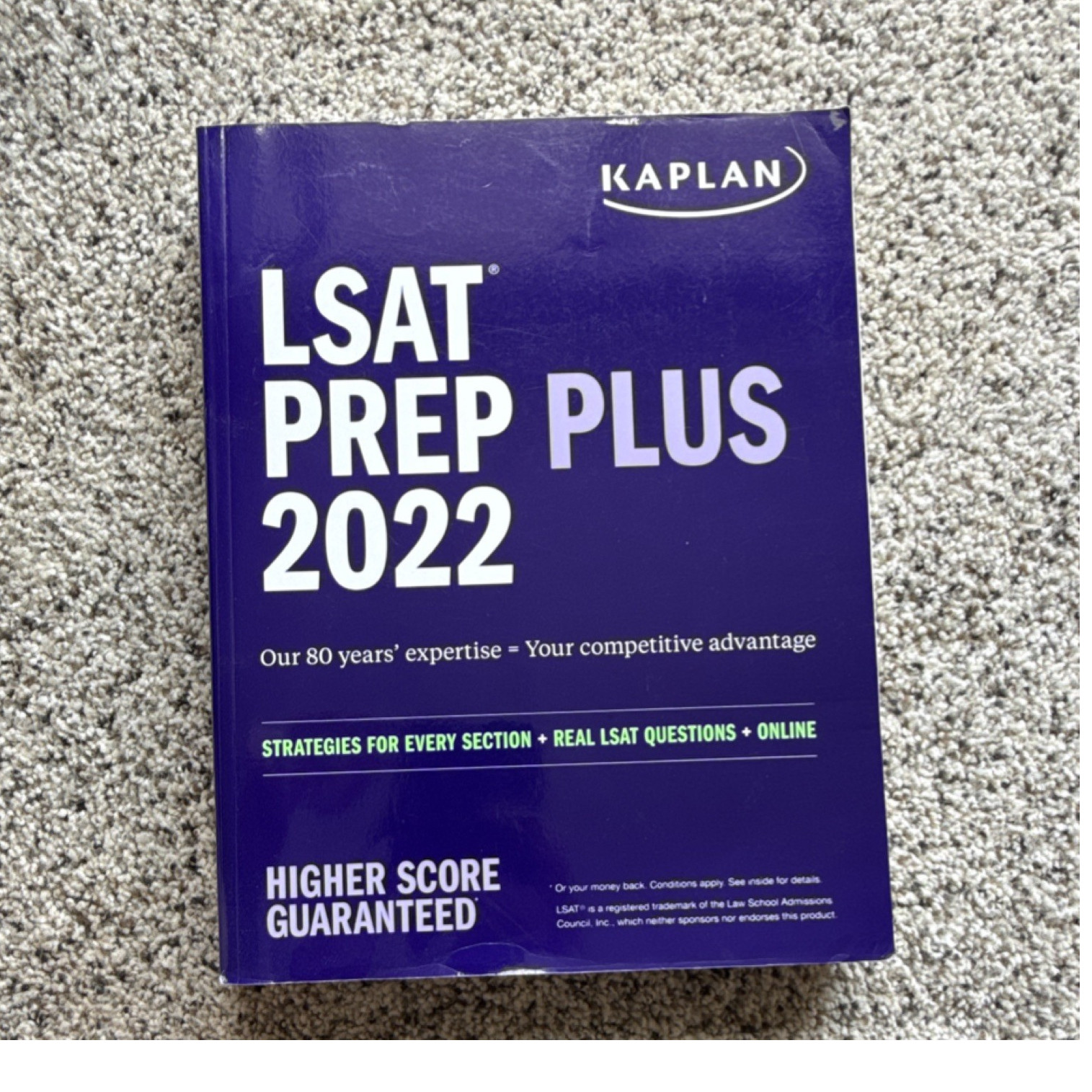 Kaplan LSAT Prep Plus 2022 Study Guide Book w/ Online Resources 600 Pages