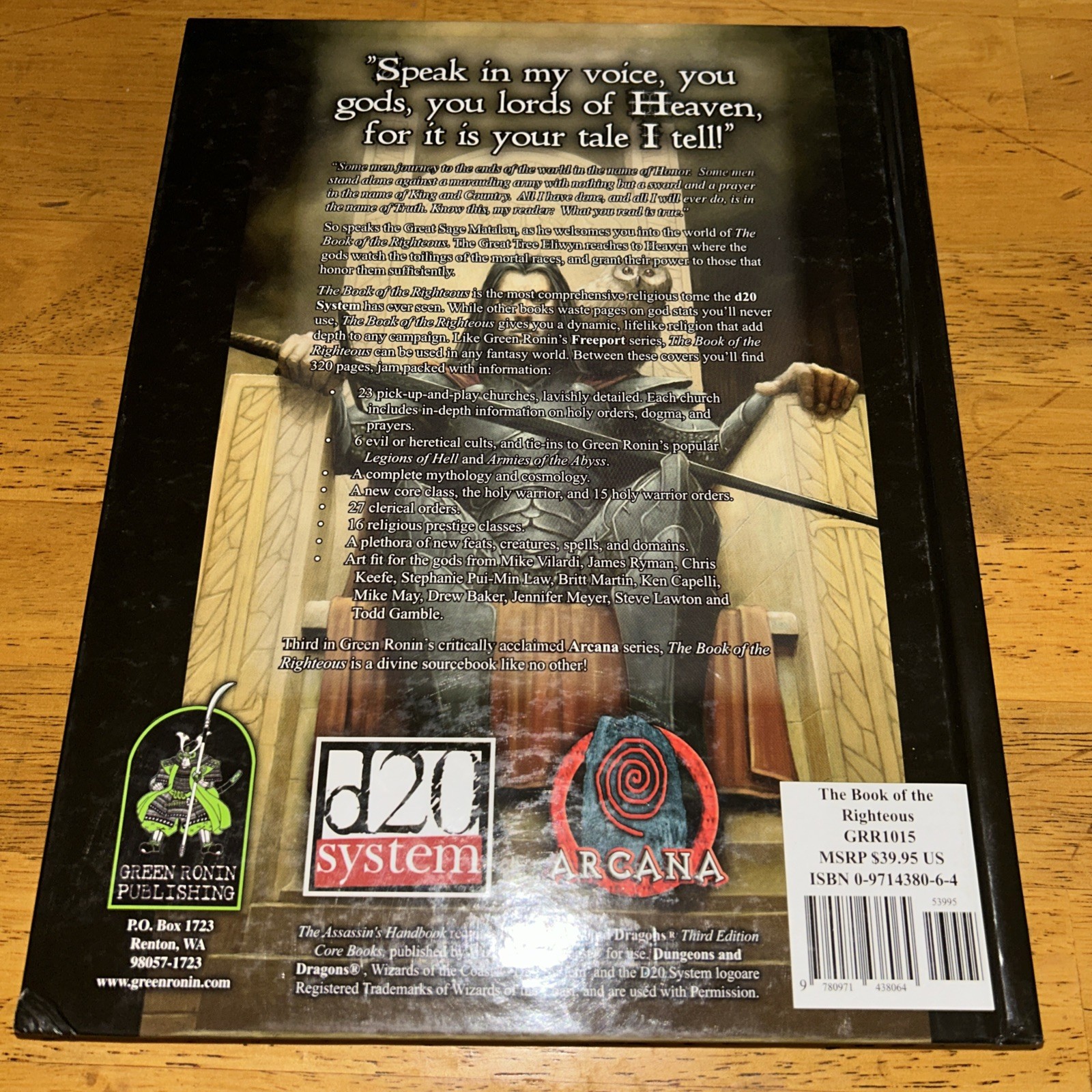 Book of the Righteous (Dungeons & Dragons d20 3.0 Fantasy Roleplaying) Aaron