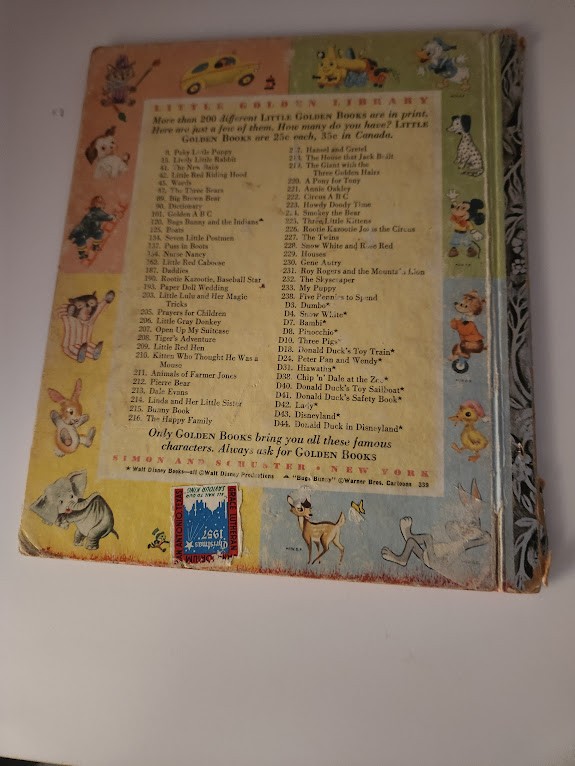 Vintage Little Golden Book Smokey the Bear .25 Cents 1955 « A » Edition Mary Reed