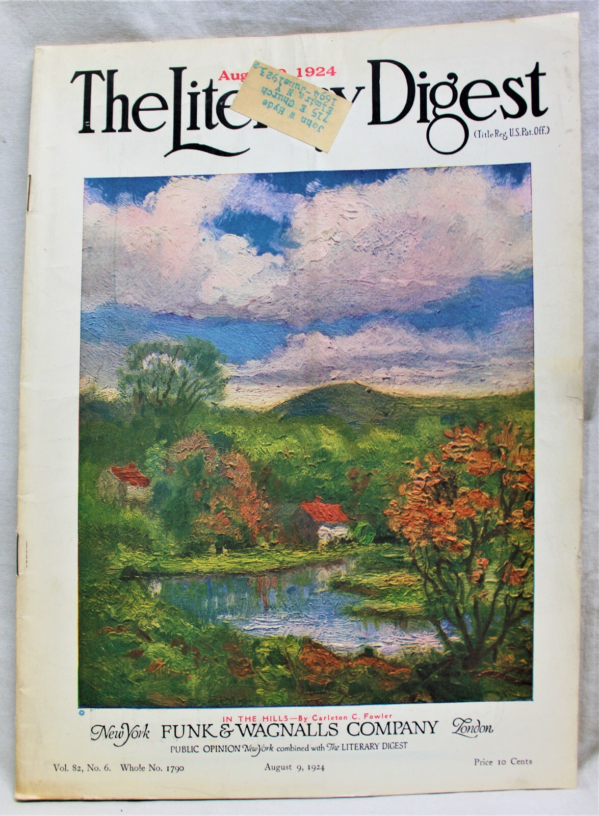 THE LITERARY DIGEST MAGAZINE 9 AUGUST 1924 NEWS GENERAL INTEREST STORIES VINTAGE