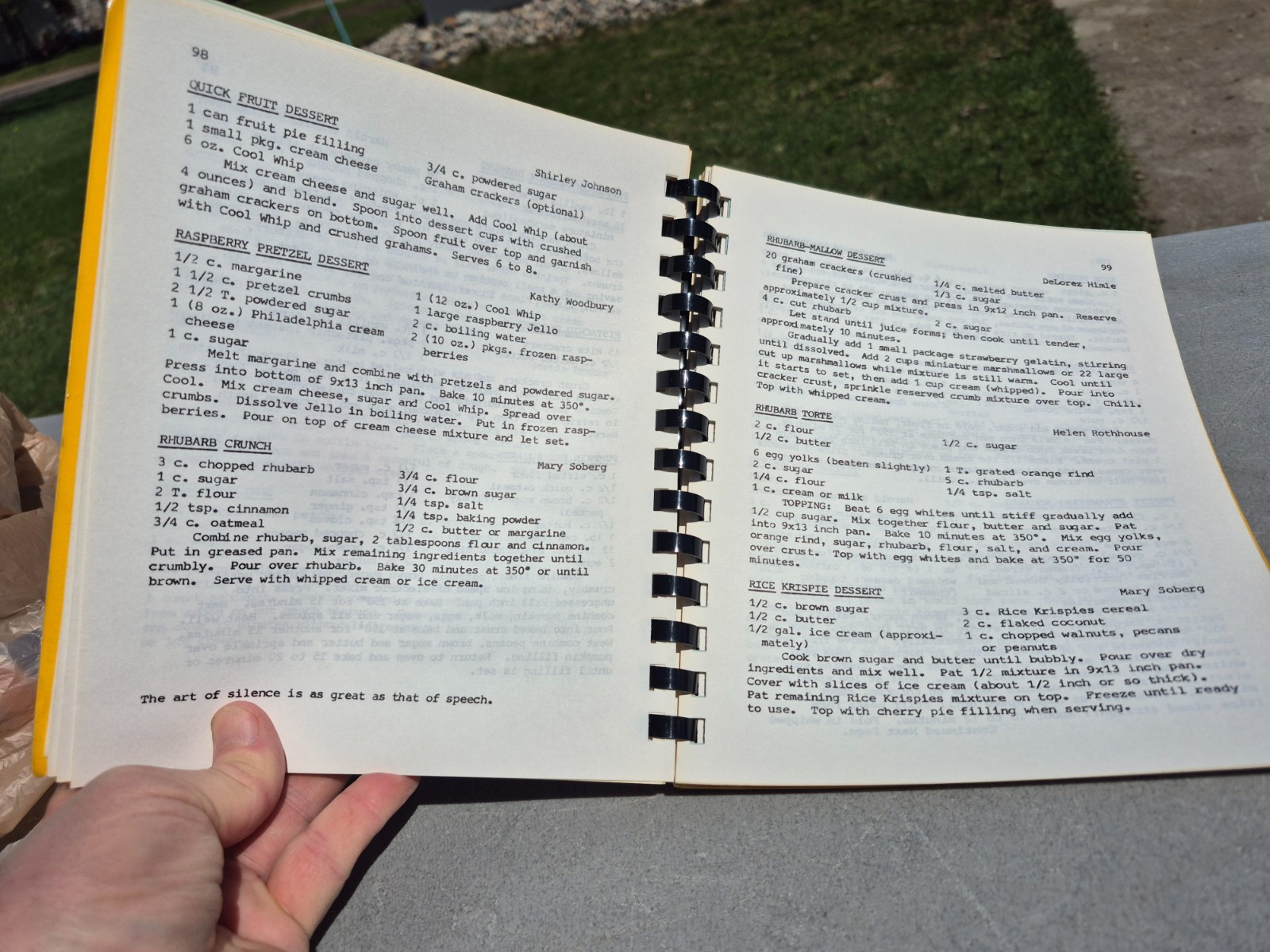 1980 Zion Lutheran Church Harwood North Dakota Cookbook 180 Pages