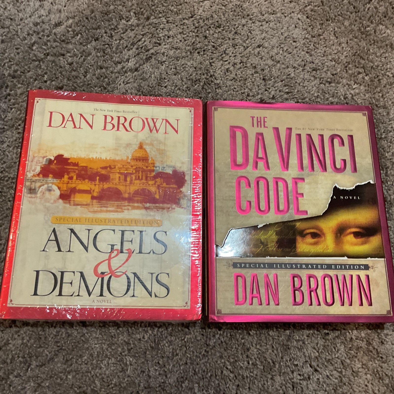 2 Dan Brown hard Cover Books, 1 Sealed Da Vinci Code + Angels And Demons
