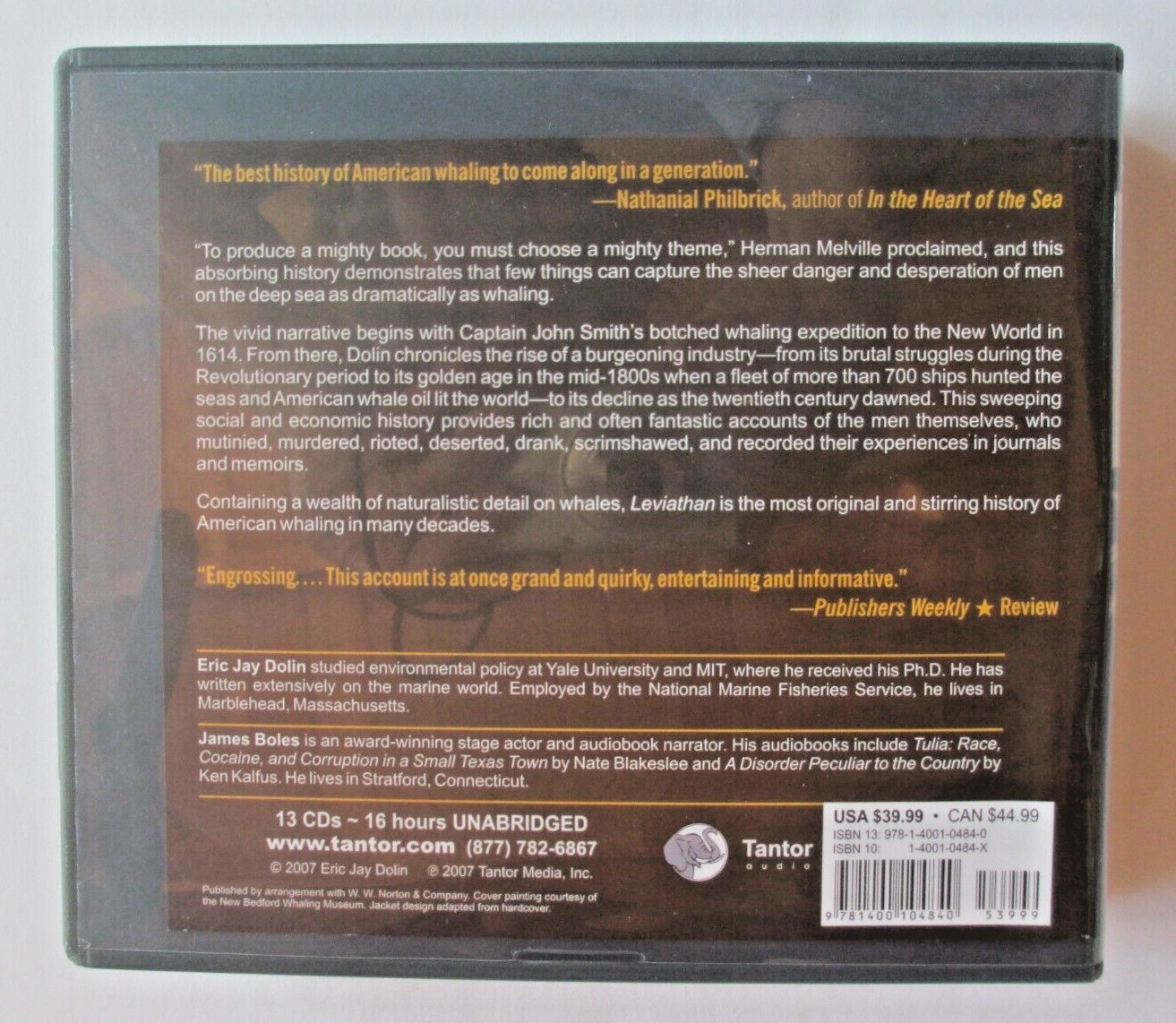 Leviathan, Eric Jay Dolin CD Audiobook Unabridged History of Whaling in America