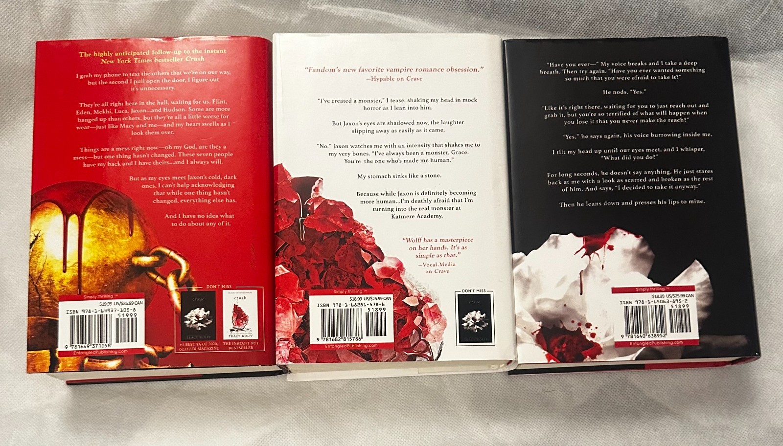 Crave Series by tracy Wolff : Crave, Cruch, Covet1-3 Hardcover