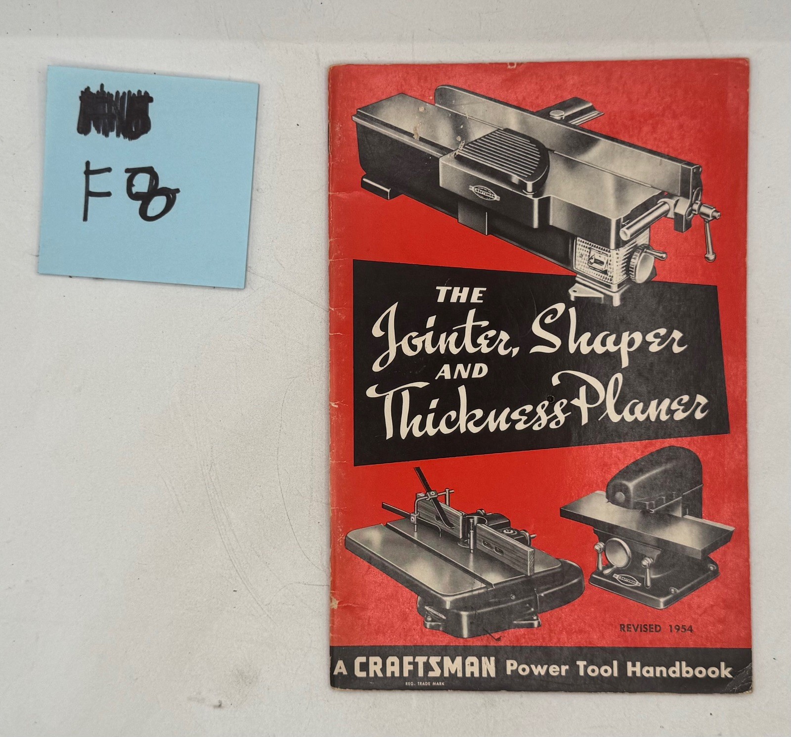 1954 Craftsman Jointer Shaper Thickness Planer Handbook 9-2916