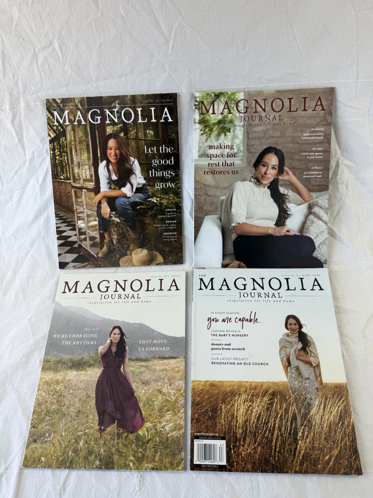 The Magnolia Journal Magazine Lot of 4 – 2018-2022 assorted issues: 8 16 17 22