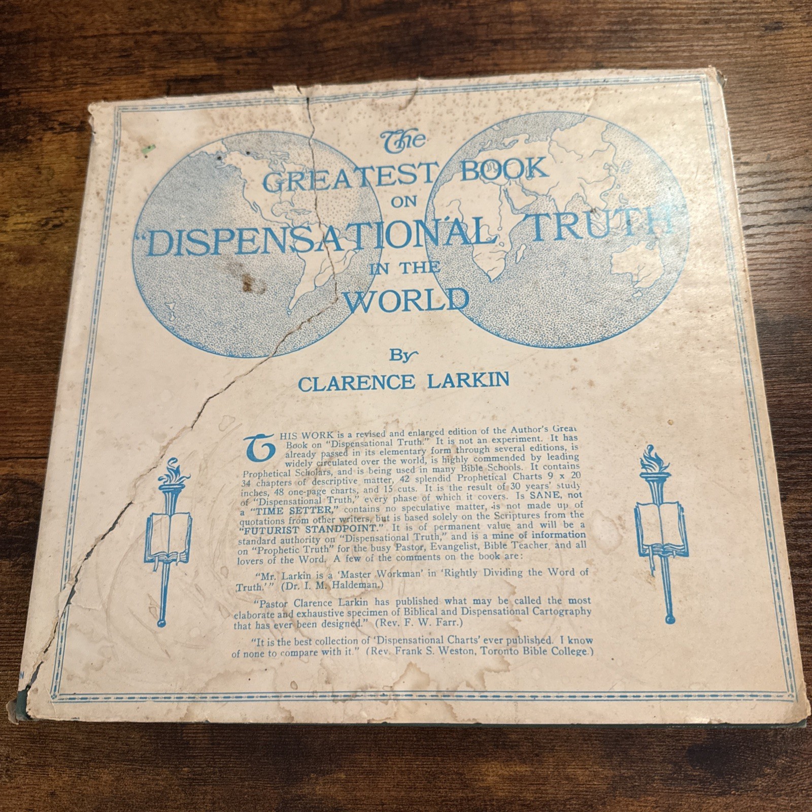 Book on Dispensational Truth in the World Rev. Clarence Larkin 1918 Hardcover DJ