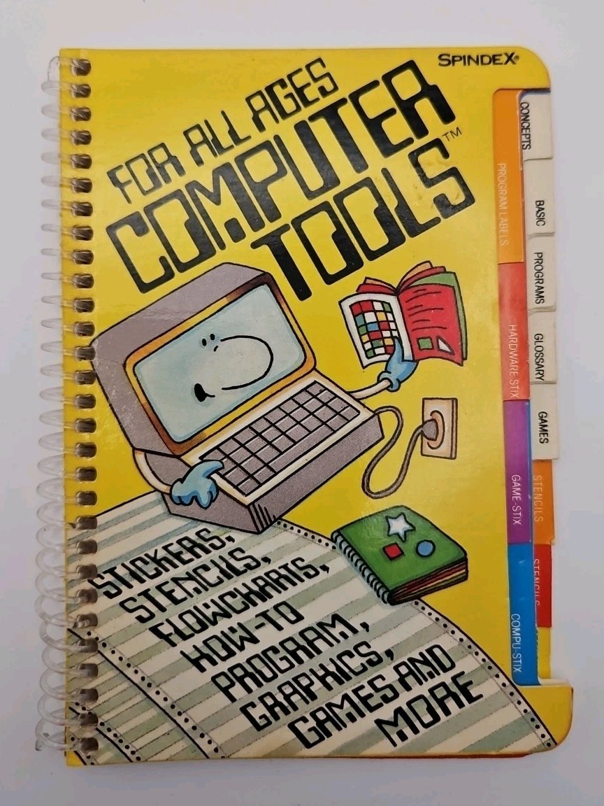 Computer Tools 1984 Spindex Stickers Graphics Programming Chart MAC