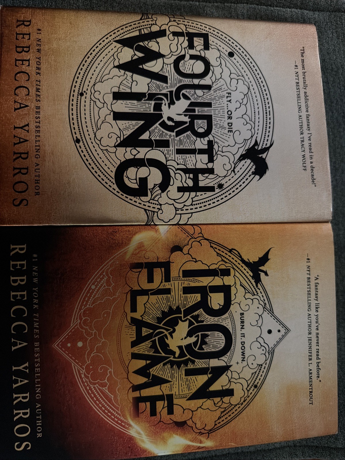 Rebecca Yarros Fourth Wing 2023 Hardcover First Edition & Iron Flame