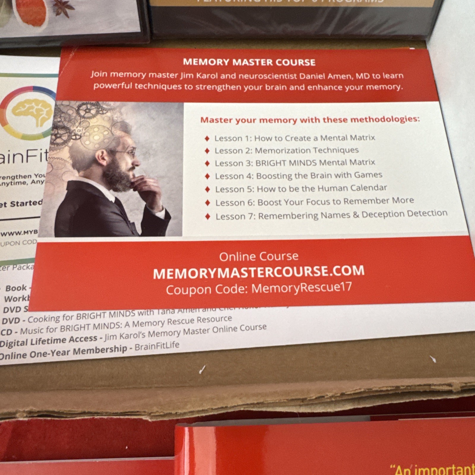 Dr. Daniel Amen&rsquo;s Memory Rescue Master Package Book Workbook 2 DVD’s CD