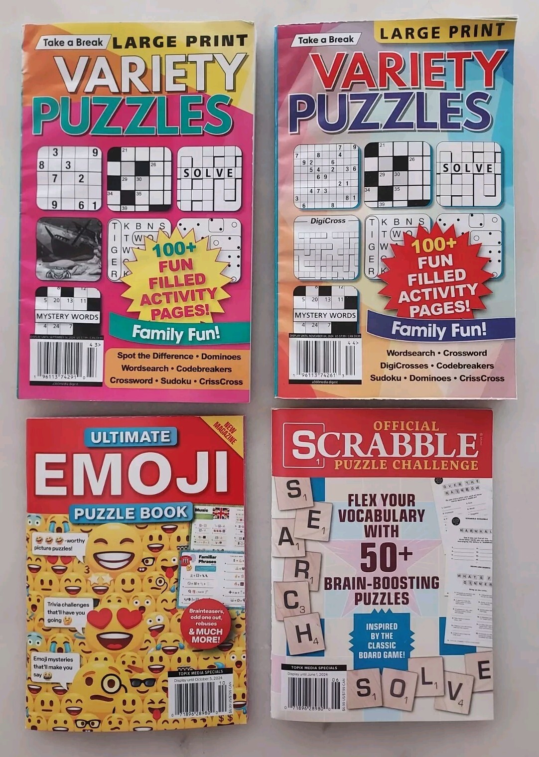 4 VARIETY Puzzles Game Book Magazines From Take A Break & Topix Media Puzzle
