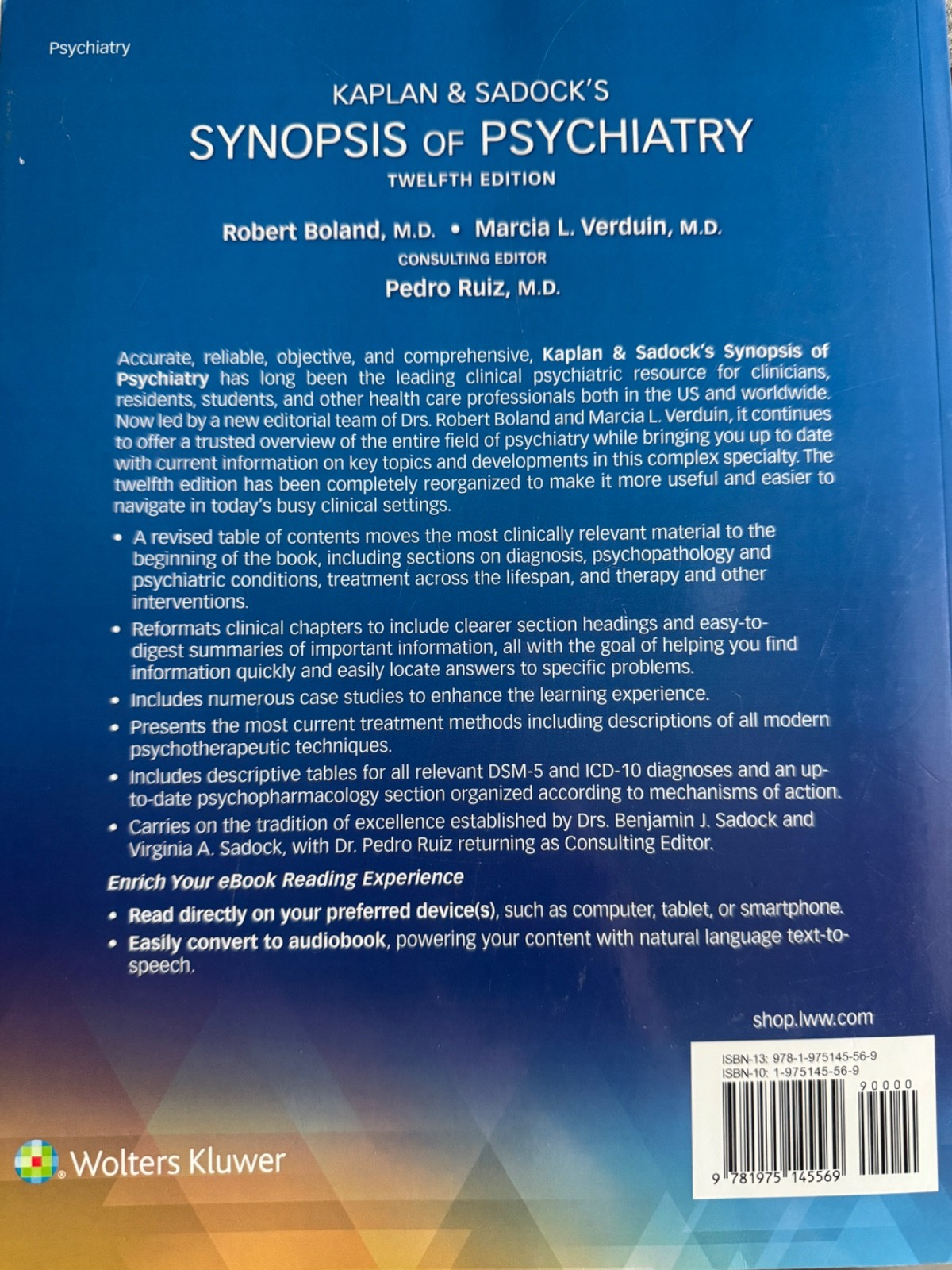 Kaplan & Sadock’s Synopsis Of Psychiatry. 12th Ed. – Paperback – No Code