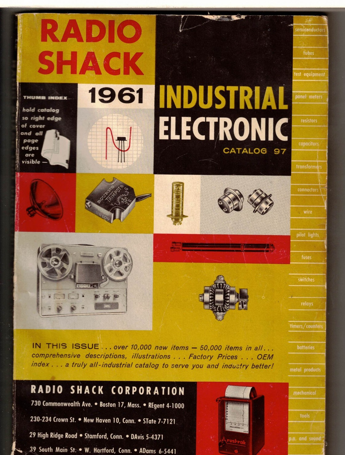 1961 Radio Shack Industrial Electronic Catalog – 288 Pages – No Writing