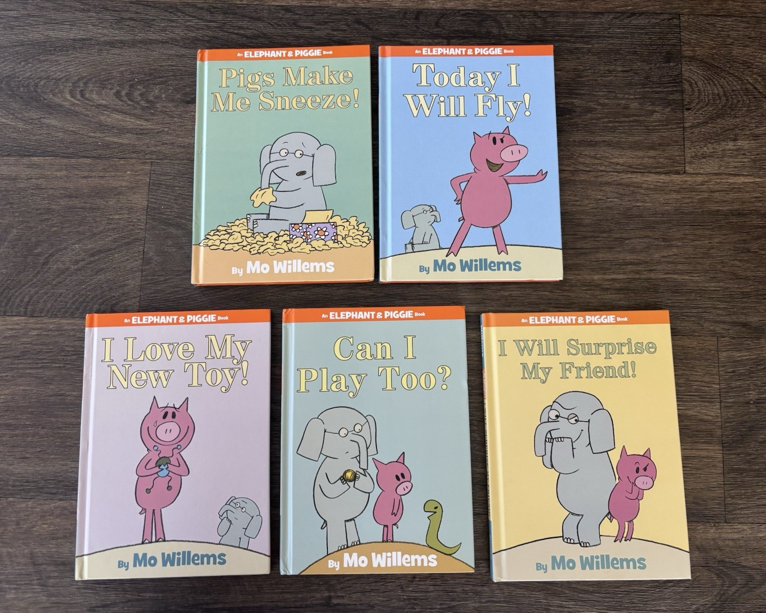 Mo Willems Elephant & Piggie Book Lot (5) — illustrated hardcover, English 4-8.