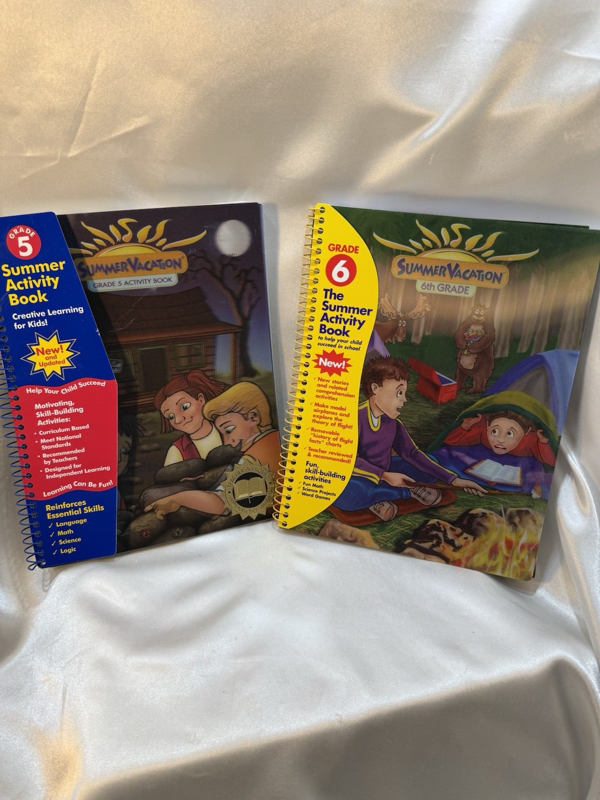 SET of 2 Summer Vacation Fifth & Sixth Grade Workbooks Activity Book