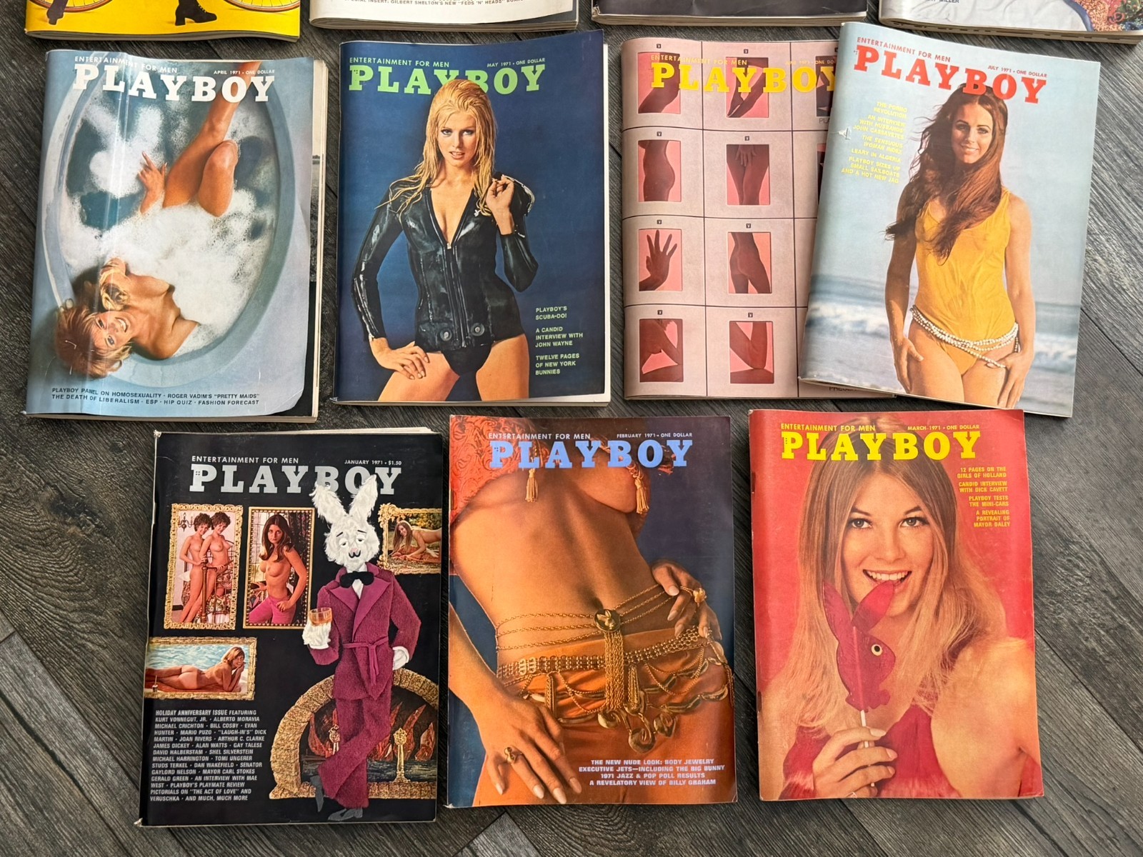 PLAYBOY MAGAZINE 1971 11pc Lot Hot Girl Sexy Babe Blonde Brunette Lingerie