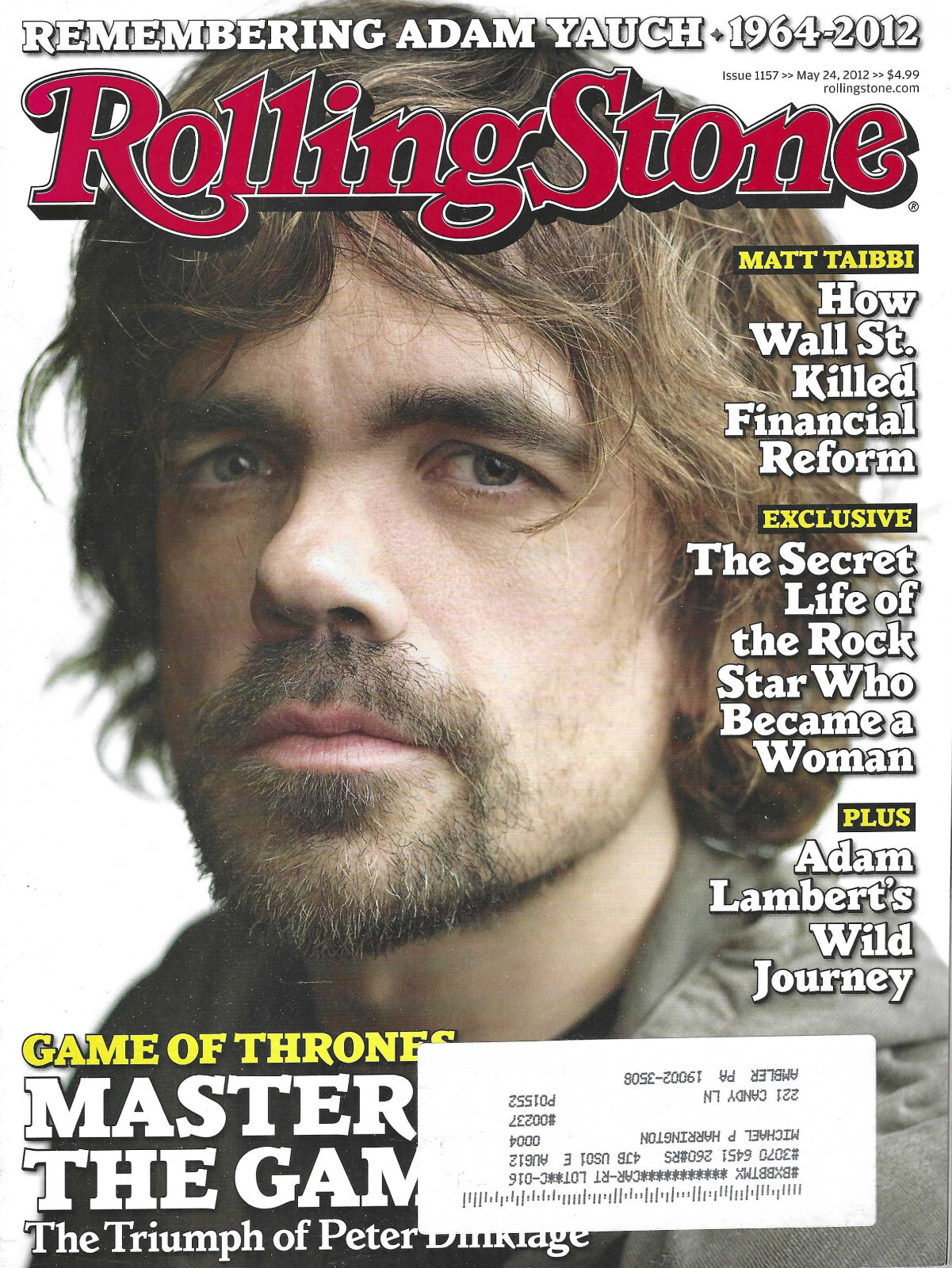 Rolling Stone (May &rsquo;12) = Peter Dinklage, Beastie Boys, Aerosmith, Linkin Park