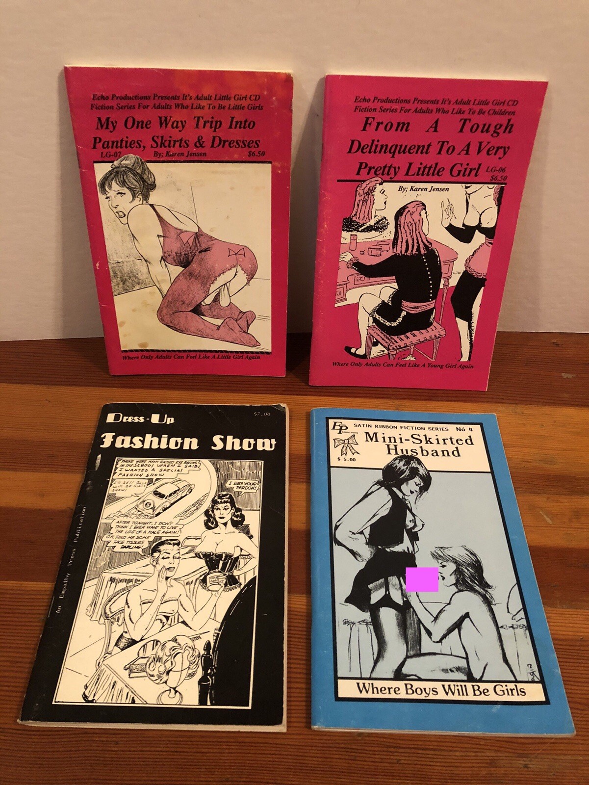 4 1990’s Crossdressing Books Stories of Transvestism Echo Prod. Fantasy LGBTQ