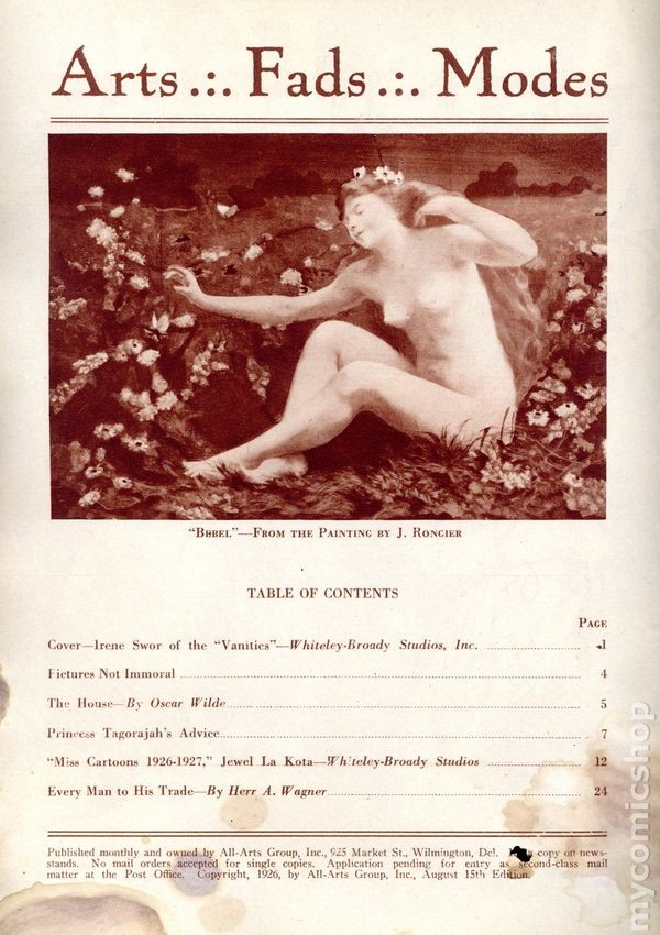 Arts, Fads, Modes Magazine Vol. 1 #10 GD/VG 3.0 1926