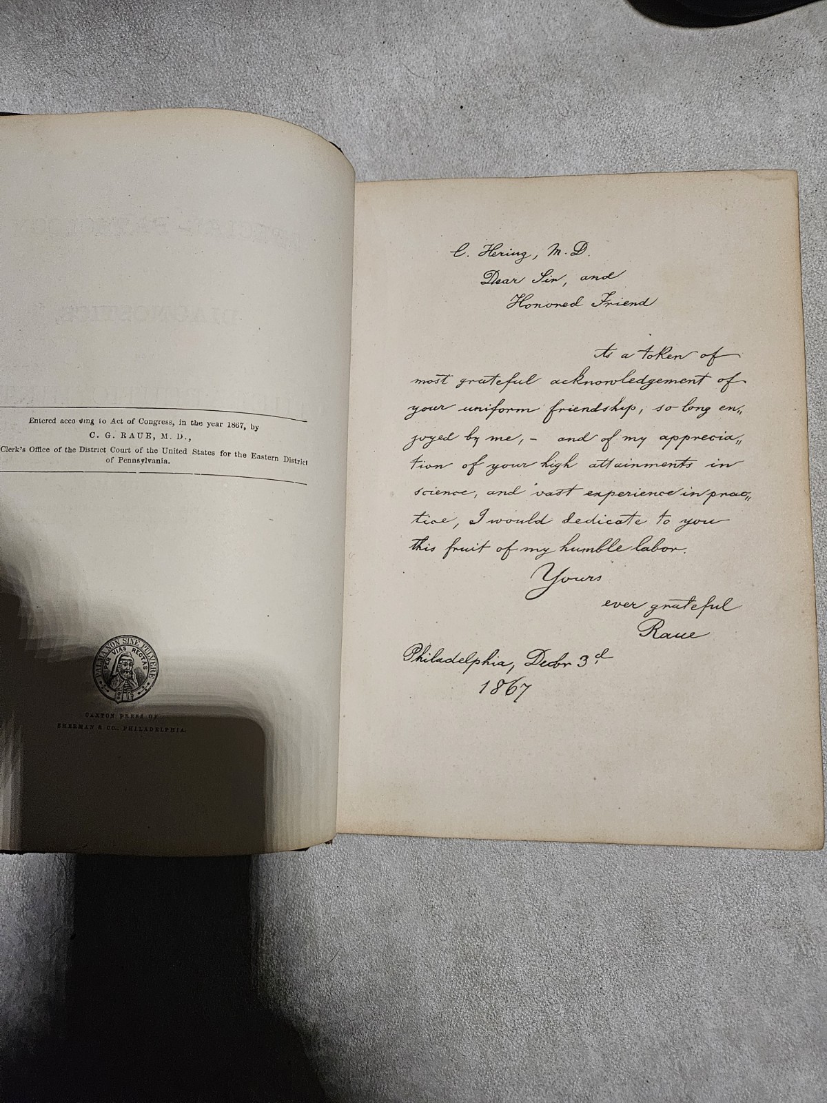 Special Pathology and Diagnostics, with Therapeutic Hints by C. G. Raue 1874