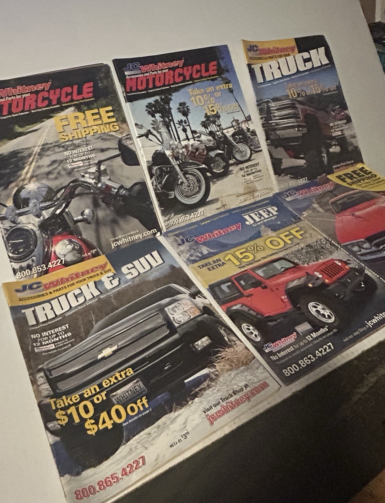 6 JC WHITNEY MAIL ORDER CATALOGS 2000&rsquo;S ERA•Motorcycle Truck Jeep•EUC