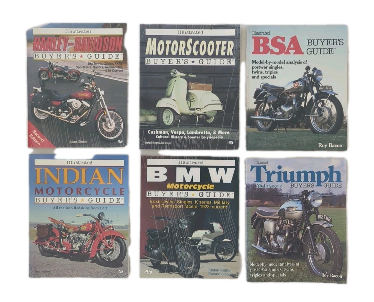 Lot Of 6 Illustrated Buyer&rsquo;s Guide Harley Indian MotorScooter BMW BSA Triumph