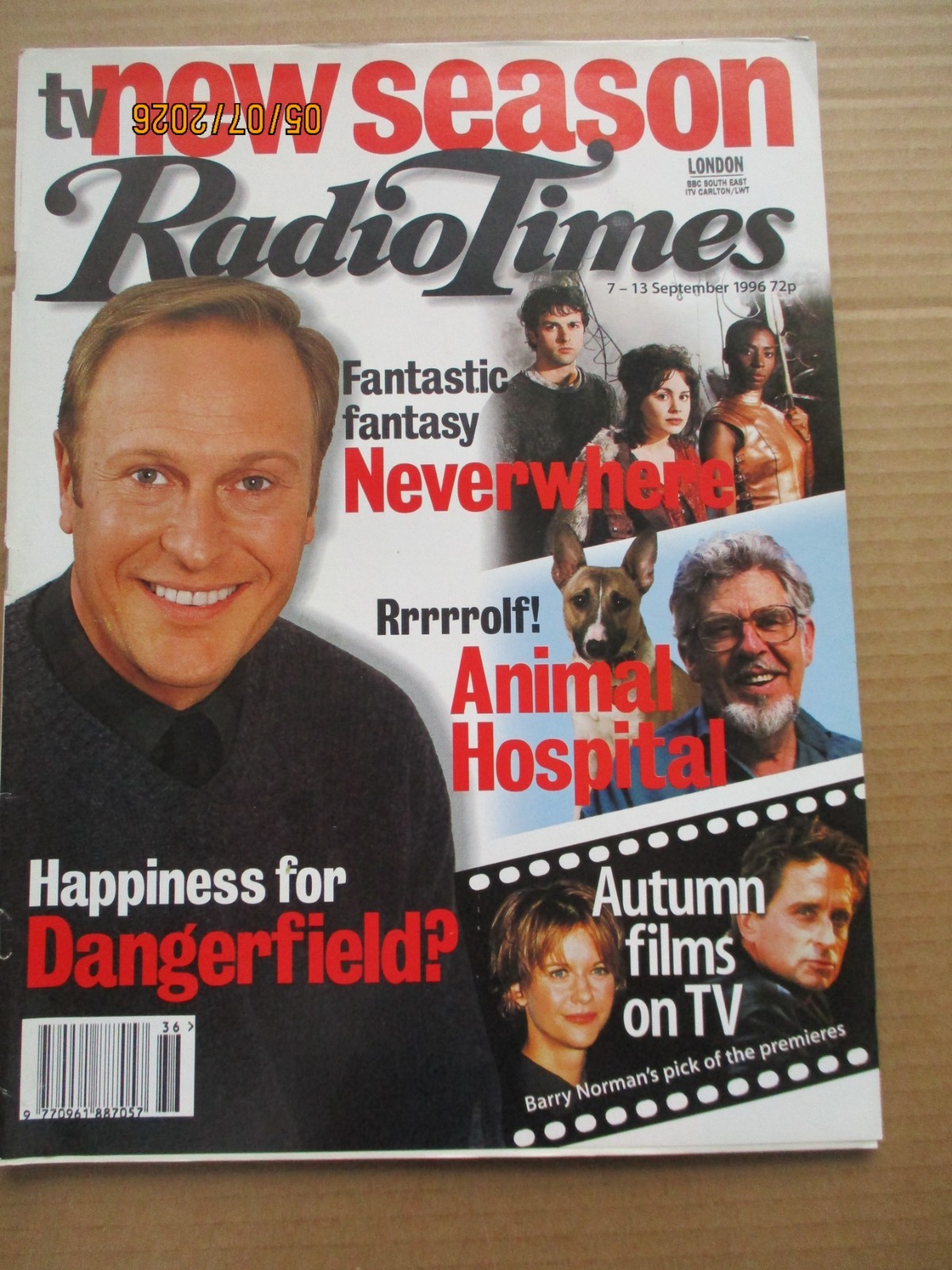 Radio Times magazine 7 – 13 September 1996 Nigel Le Vaillant Cover
