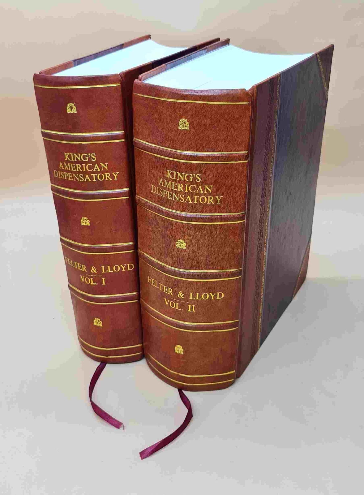 King&rsquo;S American Dispensatory V. 1-2 1909 [Leather Bound] Set Of 2