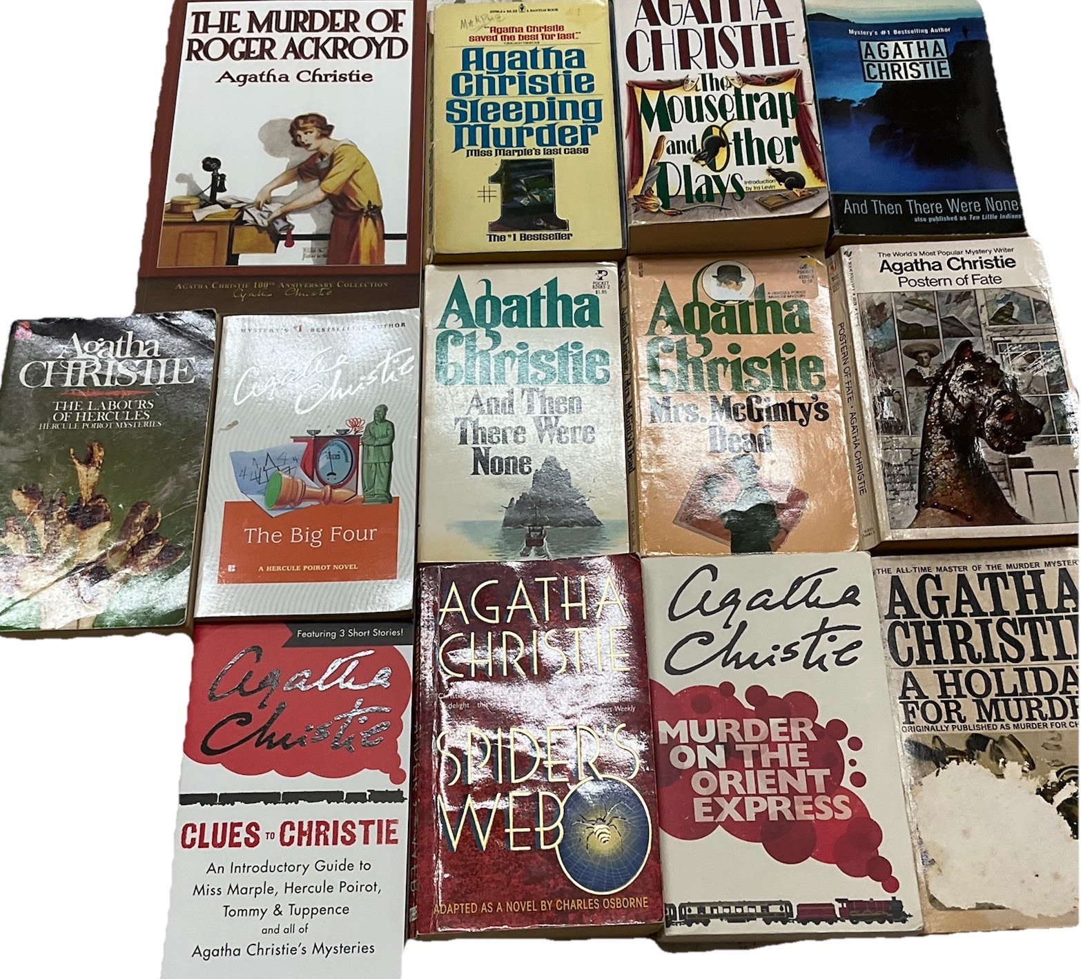 Agatha Christie PB Book Lot of 13: Then There Were None, Murder of Roger Ackroyd