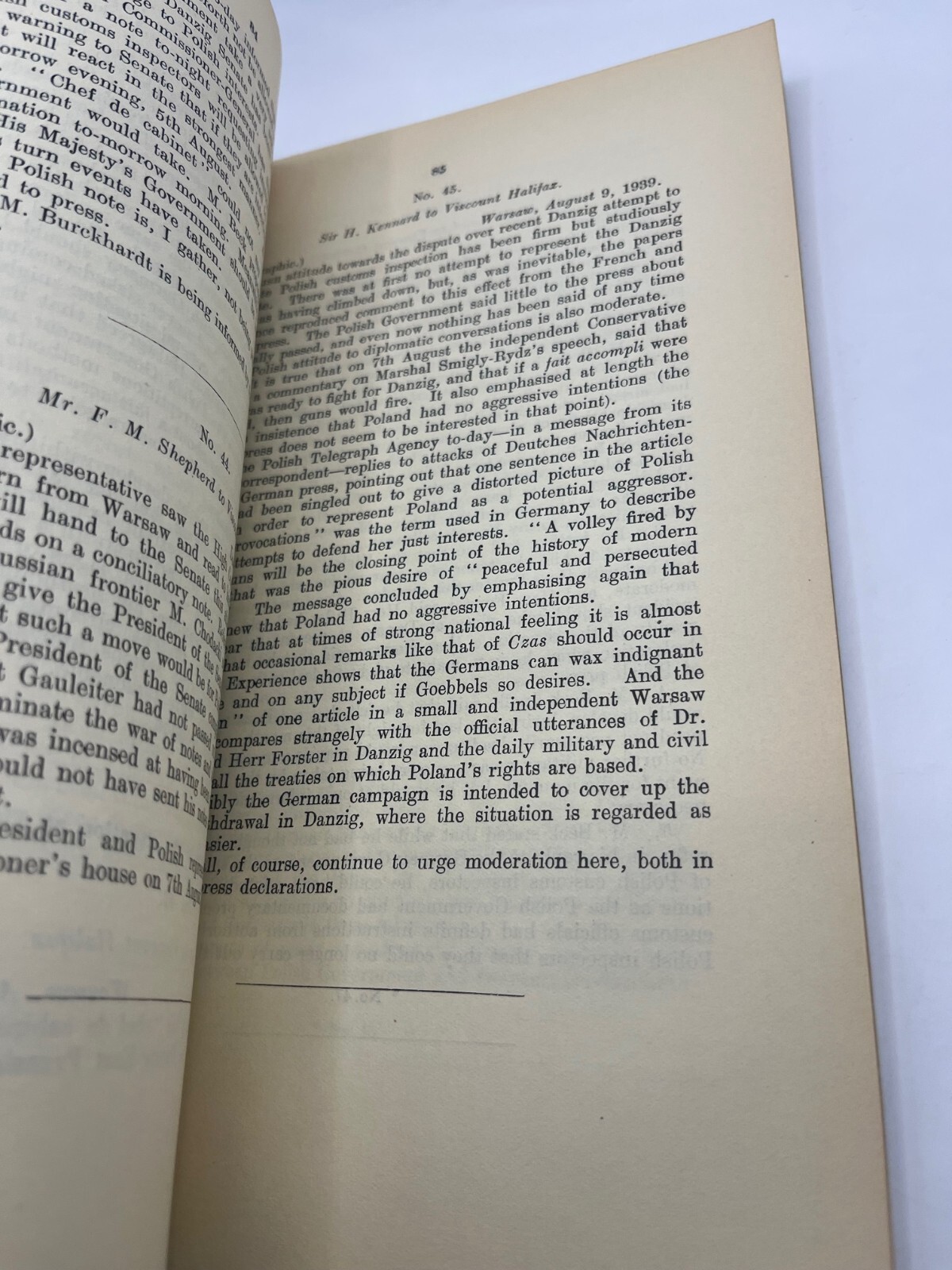 Documents Concerning German-Polish Relations & The Outbreak of Hostilities 1939