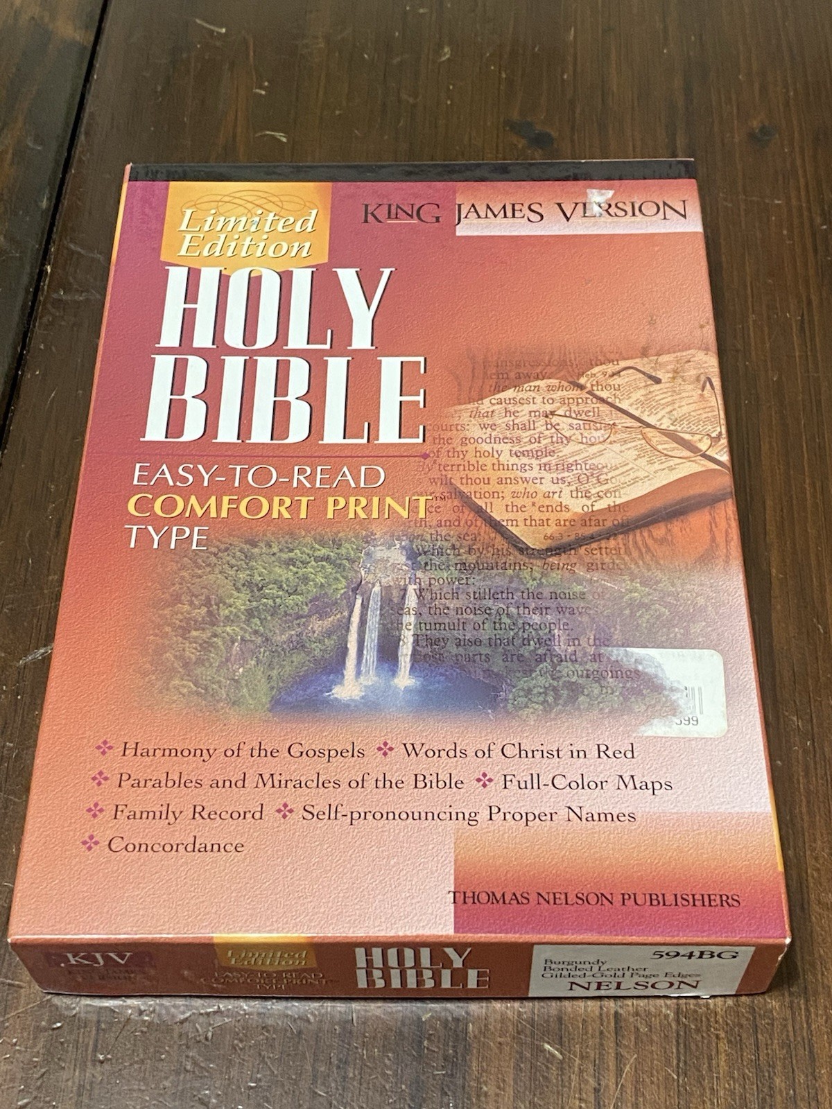 Bible King James Version Comfort Print Bonded Leather Gold Gilded Pages New
