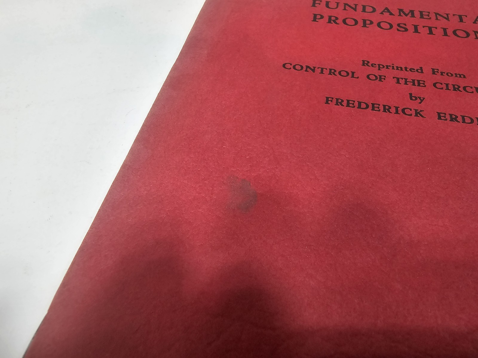 Fundamental Propositions Reprinted From Control Of The Circulation Erdman