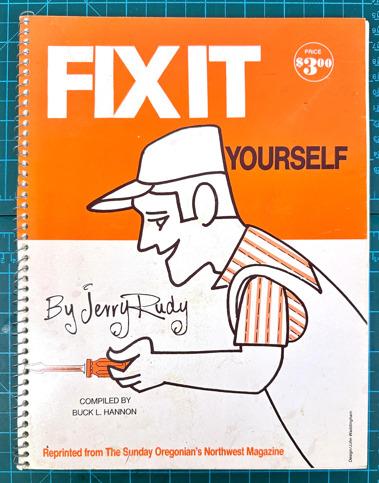 Vintage 1980 Fix It Yourself Jerry Rudy Handyman Spiral Softcover Book Orange