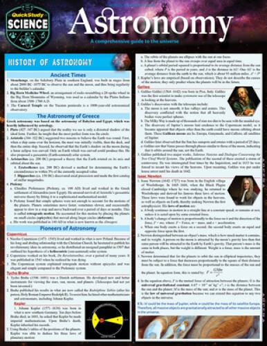 Astronomy (Quick Study Science) – Paperback By Roche, John, Ph.D. – VERY GOOD