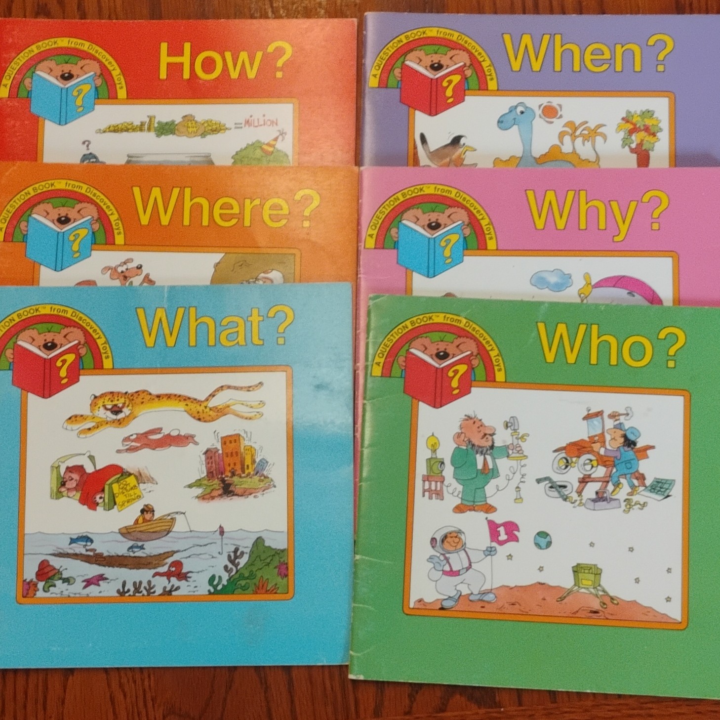 Full set of 6 Discovery Toys Question Books Picture Book Vintage 1985