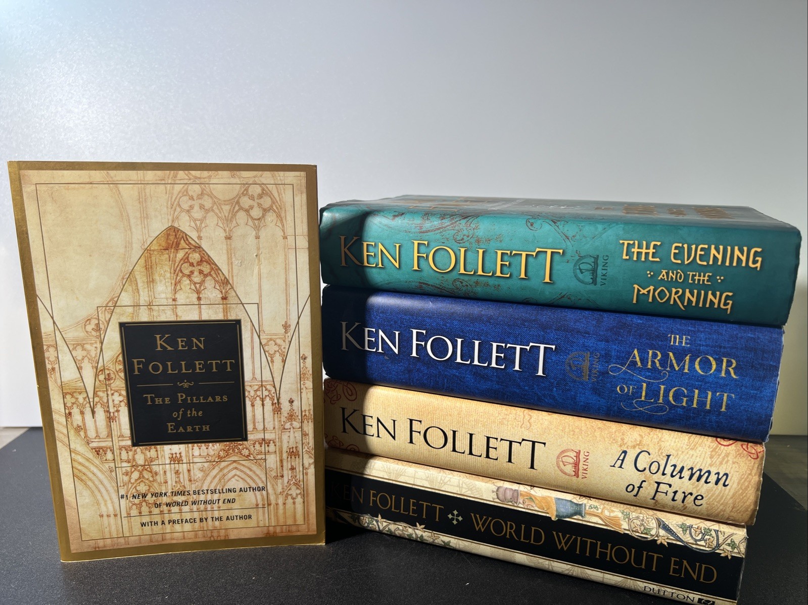 The Kingsbridge Saga by Ken Follett: 5 Book Set Including Armor of Light HC/PB