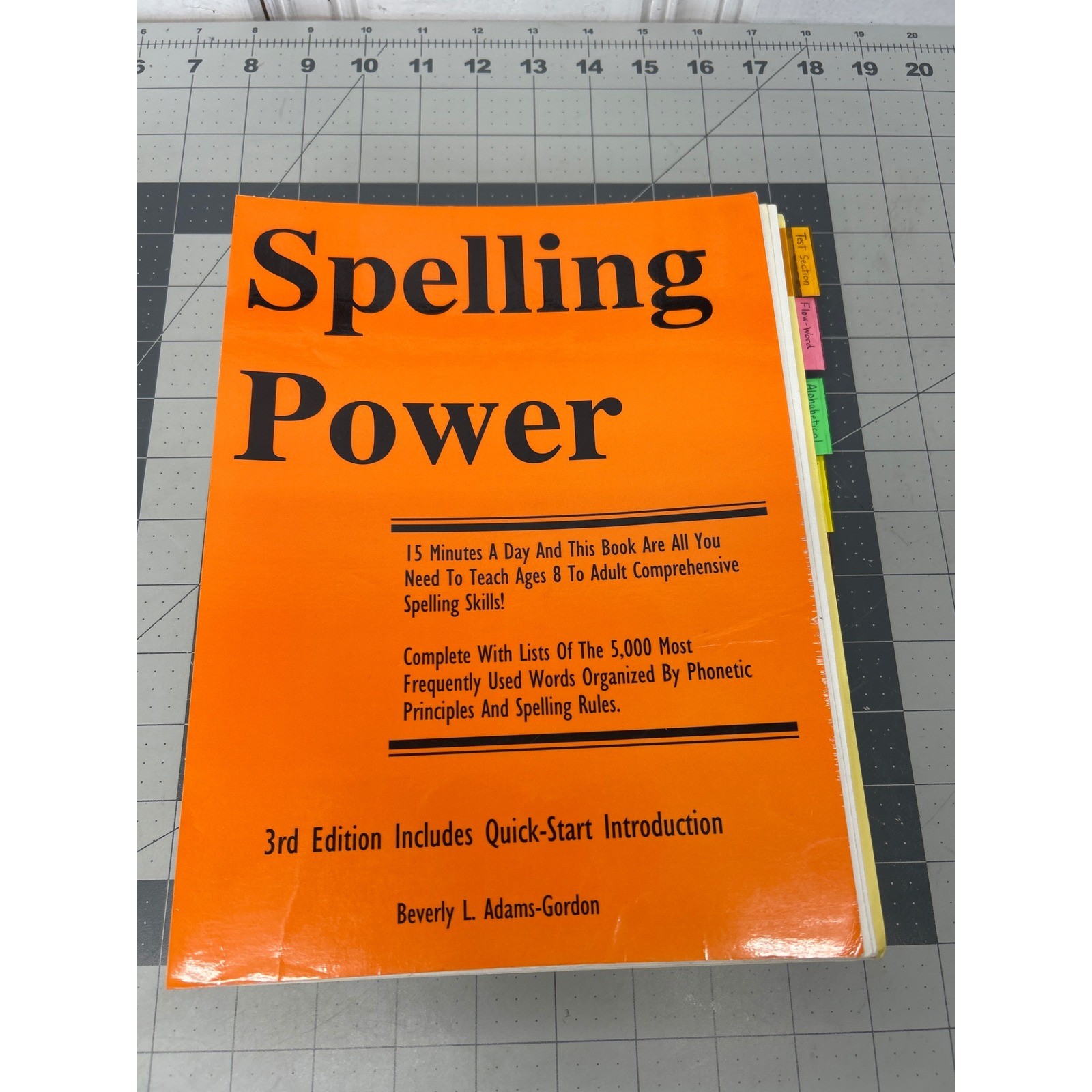 Spelling Power Beverly Adams-Gordon 3rd Edition Orange 8-Adult Homeschooling